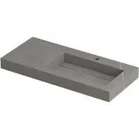 Ink Pitch Meubelwastafel 100x45cm Keramische Slab - Rechts - 1 Kraangat - Armani Grey Mat - 8718835131975 - Rechthoekig - Wastafels, Meubelwastafels