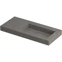 Ink Pitch Meubelwastafel 100x45cm Keramische Slab - Rechts - Zonder Kraangat - Armani Grey Mat - 8718835131937 - Rechthoekig - Wastafels,
