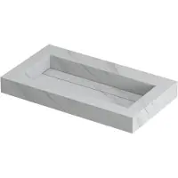 Ink Pitch Meubelwastafel 80x45cm Keramische Slab - Zonder Kraangat - Calacatta Mat - 8718835129538 - Rechthoekig - Wastafels, Meubelwastafels