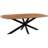Natur24 eetkamertafel jesper danish oval 230cm mangohout / gecoat staal