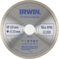 Irwin Pro Performance diamantzaagblad 125mm voor haakse slijper, keramiek en tegels, volle rand