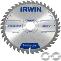 Irwin cirkelzaagblad 190 mm - 40 tanden - asgat 30 mm