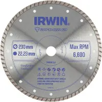 Irwin diamantzaagblad IW8087110 230mm voor haakse slijper - volle rand