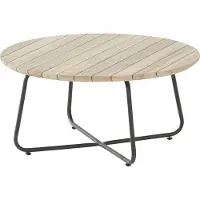 4 Seasons Outdoor Axel lounge tuintafel 73xH35 cm rond teak 4-Seasons Outdoor