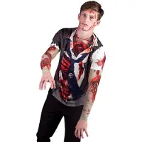 Boland Shirt Zombie Heren Polyester Blauw/wit