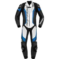 Spidi Laser Pro, lederen pak 1st. geperforeerd ,zwart/witte/blauw ,46
