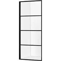 Diamond Line Inloopdouche Finn 90x200cm Antikalk Helderglas Mat Zwart 8mm Veiligheidsglas Easy Clean