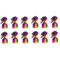 Wefiesta 12x Ballon gewicht regenboog - Tafeldecoratie thema feest ballon party festival pride