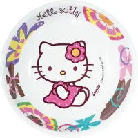 Vegaoo Diep bord in melamine met Hello Kitty - Feestdecoratievoorwerp - One size