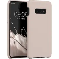 Kwmobile telefoonhoesje geschikt voor Samsung Galaxy S10e - Hoesje met siliconen coating - Smartphone case in kokosmelk