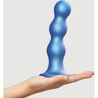 Strap-On-Me - Dildo Plug Balls - Metallic Blauw XL