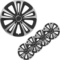 Pricenet Wieldoppen 4 st Terra 13'' zilverkleurig en zwart