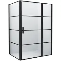 Diamond Line Douchecabine Finn Mat Zwart Rechthoek 140x90cm Draaideur Antikalk Helderglas 8mm Veiligheidsglas Easy Clean