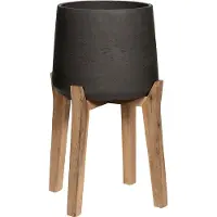 Pottery Pots Bloempot Rough Patt XXXL Feet High Black washed 55 x 82,5 cm