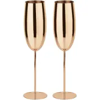 Paderno Champagneglas Mirror Copper (Set van 2)