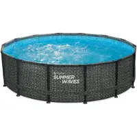 Summer Waves Zwembad Elite Frame 427 X 107 cm Dark Herringbone + filterpomp