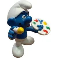 Schleich Schildersmurf met pallet - Schildert - speelfiguur - 6 cm - De Smurfen