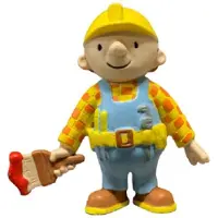Borges Bob de Bouwer Speelfiguur - De schilder – 6 cm – Met Verfkwast – Taarttopper/Vintage