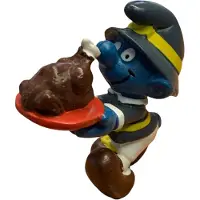 Schleich Kerstsmurf met kalkoen - Bank holiday smurf - - 5,5 cm - De Smurfen