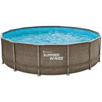 Summer Waves zwembad elite frame 427 x 107 cm dark triple basketweave+filterpomp