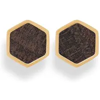 Kerbholz Damen-Ohrstecker Edelstahl, Holz One Size Gold 32021746