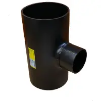 Geberit GE bocht van polyethyleen (PE), 88,5 graden, diameter 200/110, uitsluitend geschikt voor afvoerkleppen, 1 stuk.