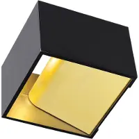 SLV 151320 - Wandlamp, vierkant, zwart, messing, 6,9W LED, 3000K