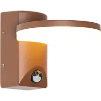 QAZQA Buiten wandlamp roestbruin incl. LED IP54 bewegingssensor - Esmee