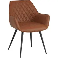 Dimehouse Industriële eetkamerstoel Cara cognac