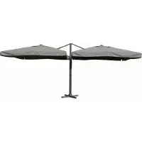 Paralux dubbele zweefparasol - 2 doeken van 3x4m - Donkergrijs