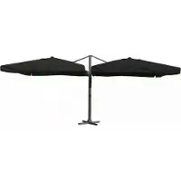 Parlux Paralux dubbele zweefparasol - 2 doeken van 3x3m - Zwart