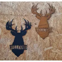 Mica Decorations Nica Decorations Muurdecoratie,Wanddecoratie Hert roest,zwart ,Set van 2 , L35 x B0,5 x H50cm