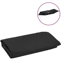 vidaXL - Vervangingsdoek - voor - tuinparasol - 350 - cm - zwart