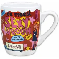 Paper Dreams mok cartoon-stijl sexy vrouw keramiek 325 ml rood