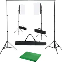 vidaXL Fotostudioset met softboxlampen en achtergrond
