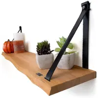 Industrial Living Boekenplank Alexandre beukenhout | hout naturel 69x16x1.8 cm wandplanken en -haken | NADUVI