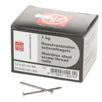 Bouwsales 1 kg schroefnagel rvs bk 3.5x60mm