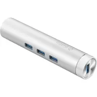ORICO USB-C Hub - 3x USB-A - RJ45 Gigabit Ethernet poort - USB 3.2 Gen 1 - 0,3 meter - Zilver