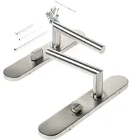 Bouwsales Deurkrukgarnituur, L-model deurkruk, op schilden, roestvaststaal, WC 8x63, din rechts, geschikt voor deurdikte 37-56mm