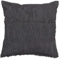 Bloomingville - Sierkussen met Franjes - Katoen - Grijs - Incl. Vulling - L40xB40 cm