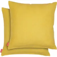 Blumtal Chenille Kussenslopen - Set van 2 - Zacht en met Blinde Rits - Kussenhoes 60 x 60, Spicy Mustard - Geel