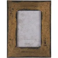 Clayre & Eef Bruine Fotolijst 17*1*22 cm / 10*15 cm van Polyresin / Glas