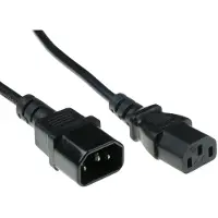 ACT AK5121 230V Aansluitkabel C13/C14 Zwart - 7 meter