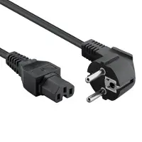 ACT AK5001 230V Stroomkabel Schuko CEE7/7 Male (Haaks)/C15 Zwart - 1,5 meter