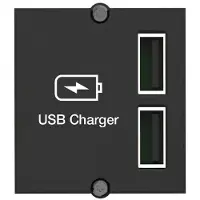 Bachmann aangepaste module USB dubbele oplader, zwart, 0,2 m
