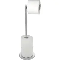 Wenko staande toiletrolhouder 2-in-1 RVS glanzend