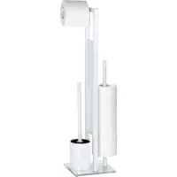 Wenko Toiletbutler Rivalta wit - Toiletborstel met houder, Toiletrolhouder en Reserverolhouder vrijstaand