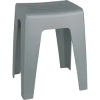 Wenko Badkamerkruk Kumba in grijs kunststof B38 x H47 x D32cm - Douchekruk - Douchezitje - Douchestoel - Belastbaarheid max. 120 kg