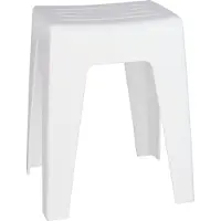 Wenko Badkamerkruk Kumba in wit kunststof B38 x H47 x D32cm - Douchekruk - Douchezitje - Douchestoel - Belastbaarheid max. 120 kg