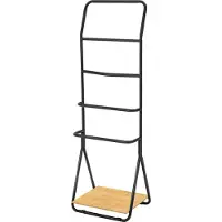 Wenko Handdoekrek Verona - Vrijstaand - 4-armig - Bamboe - Zwart - 51x156,5x40cm